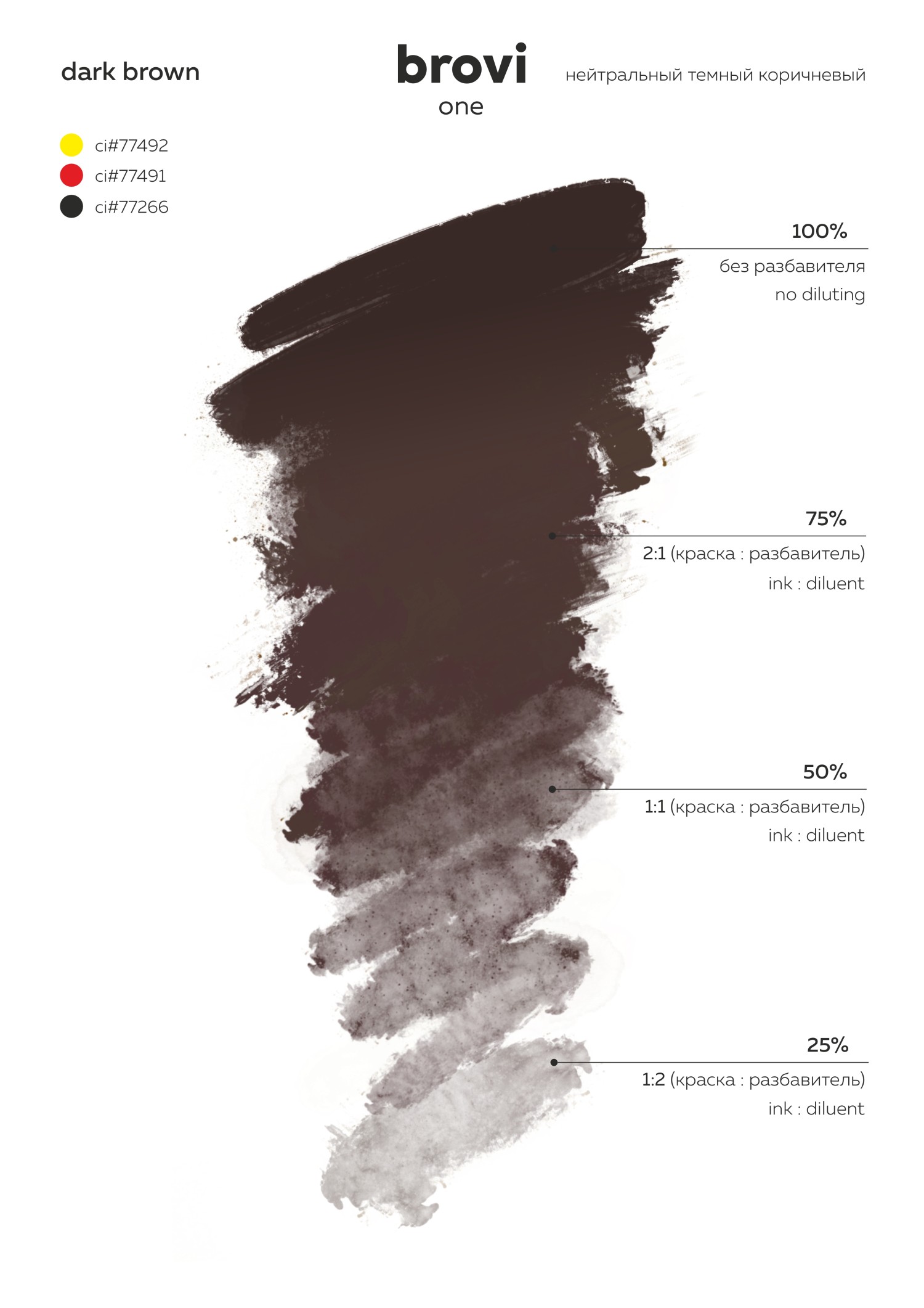 BROVI წარბის პიგმენტი dark brown